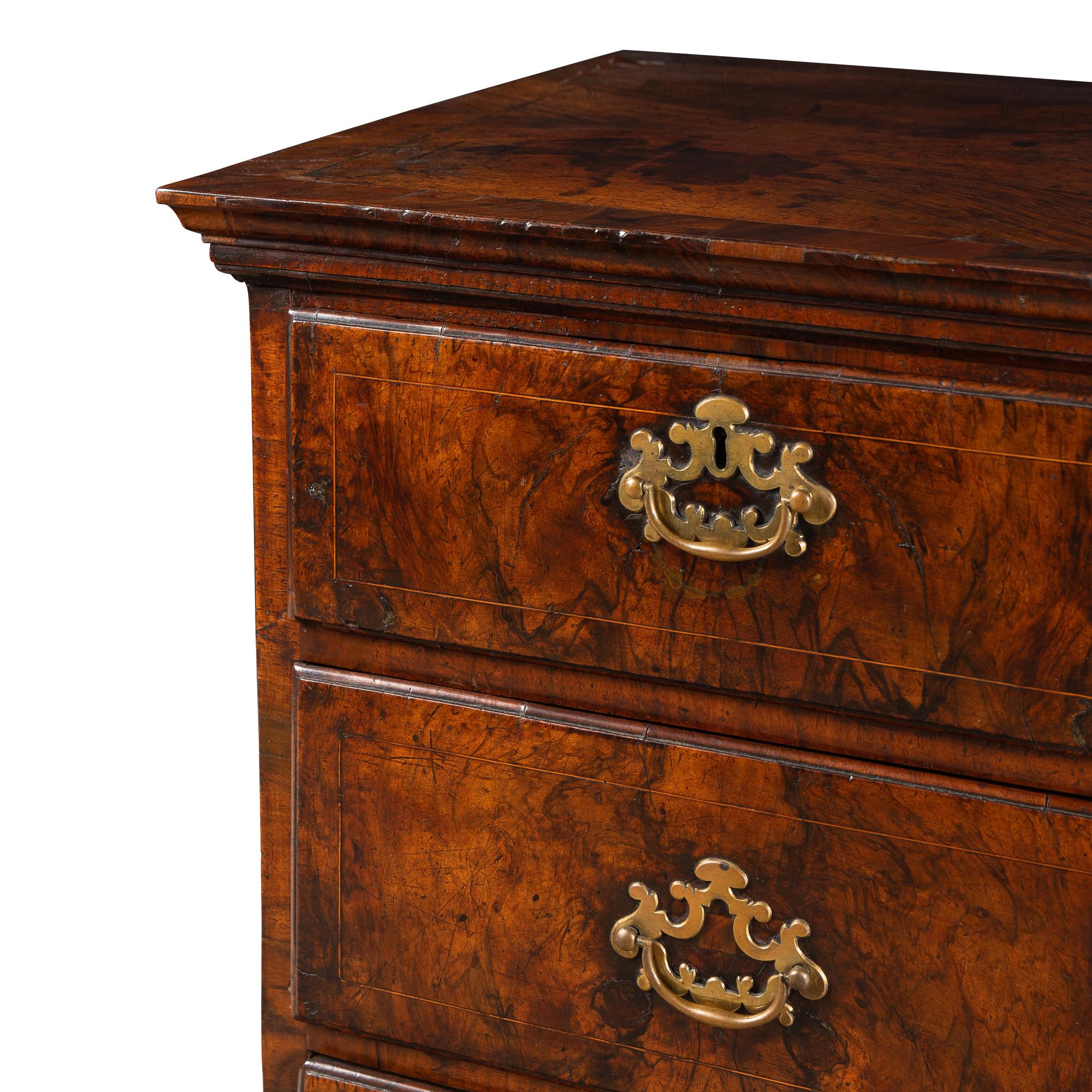 A George II Walnut Chest of Drawers