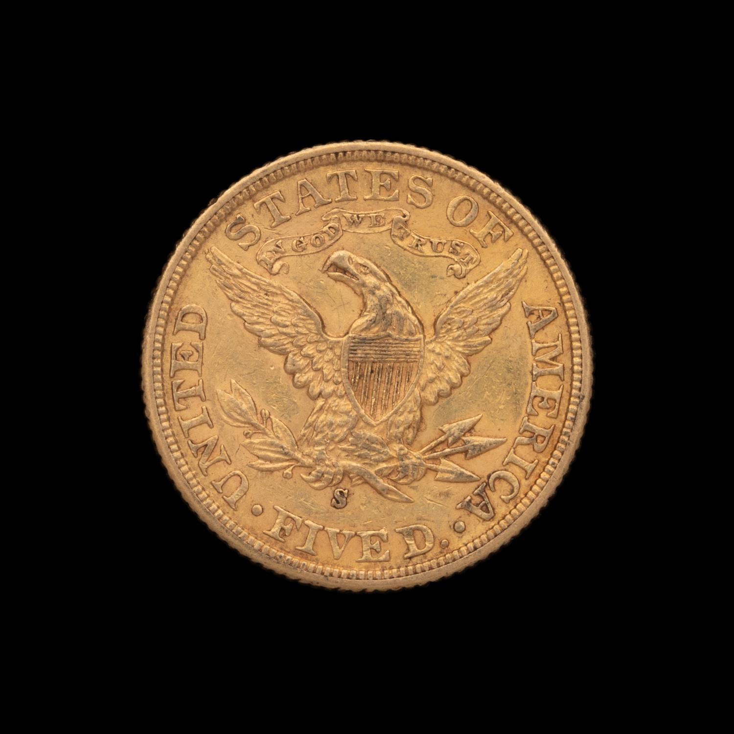 An 1899-S Liberty Head $5 Gold Coin
