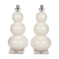 A Pair of Contemporary Glass and Acrylic Table Lamps