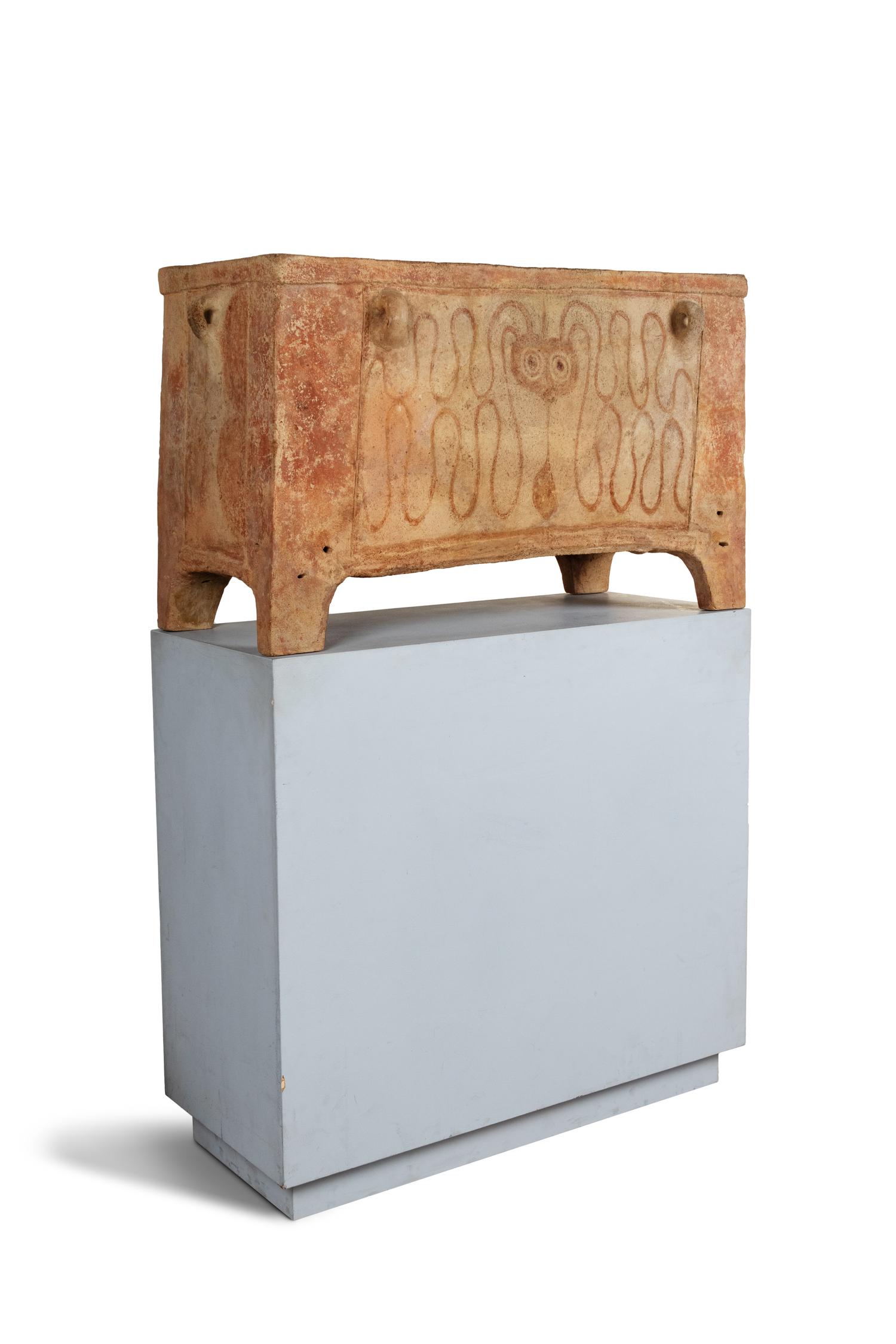 A Minoan Painted Terra Cotta Larnax