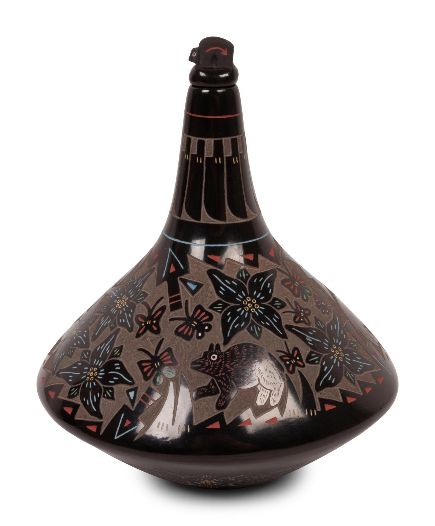 Polychrome Sgraffito Seed Jars