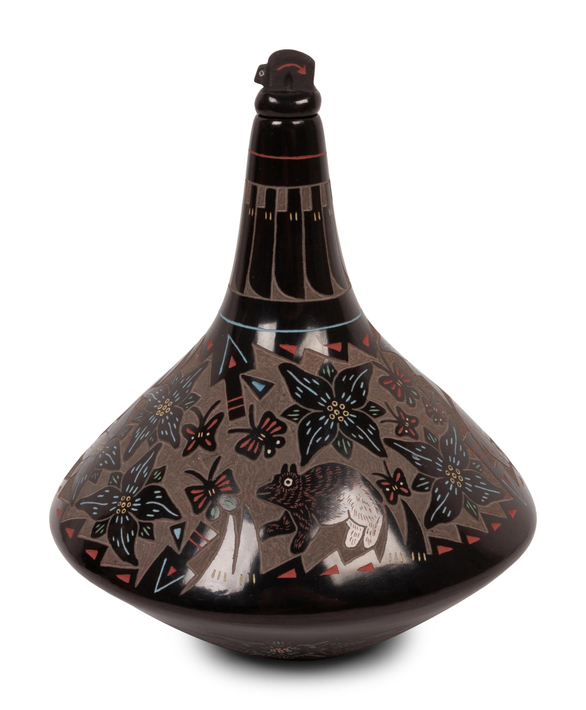 Polychrome Sgraffito Seed Jars