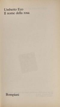 [Literature] Eco, Umberto: Il Nome della Rosa