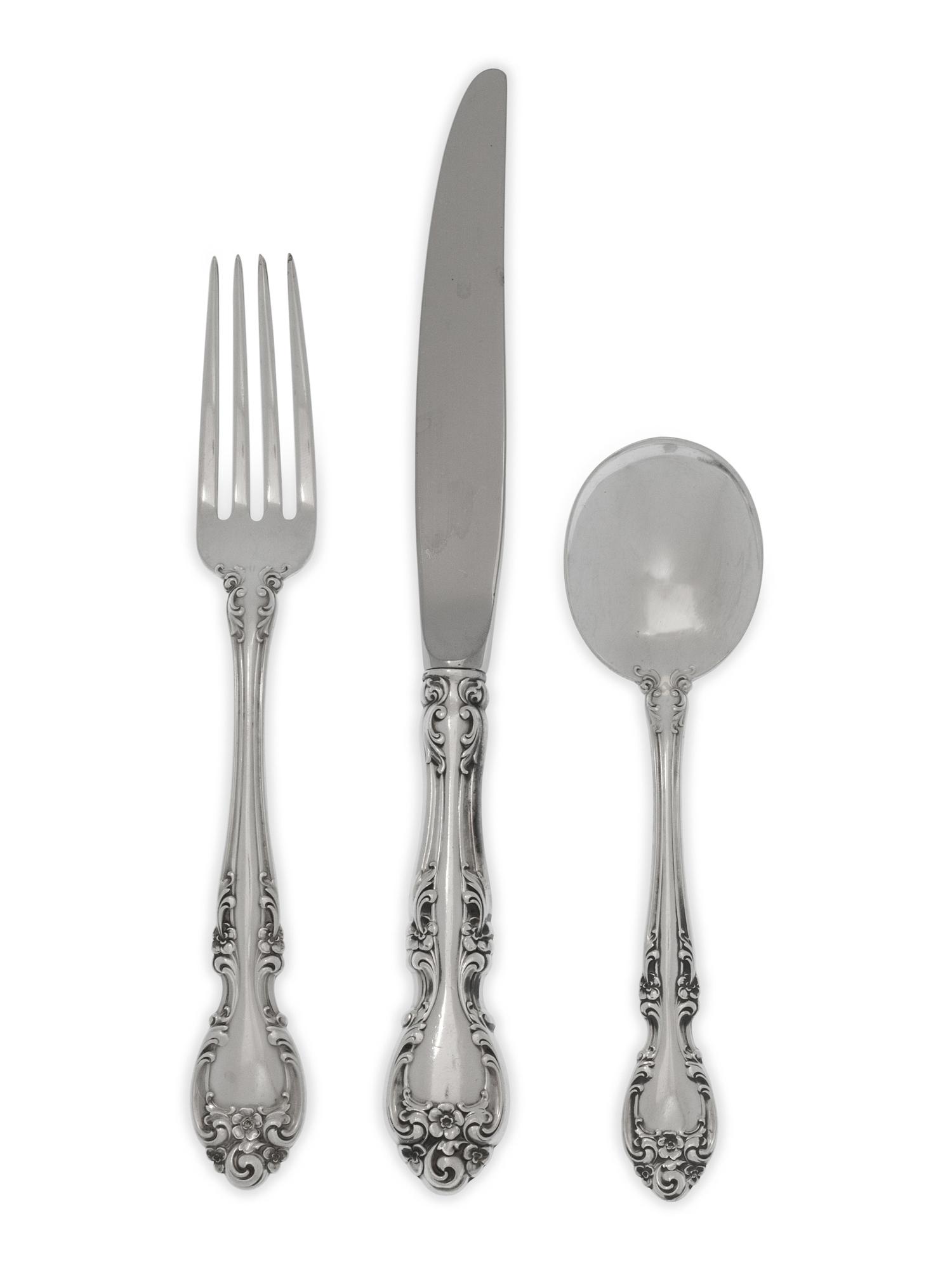 An American Silver Flatware Service — 117 pieces total