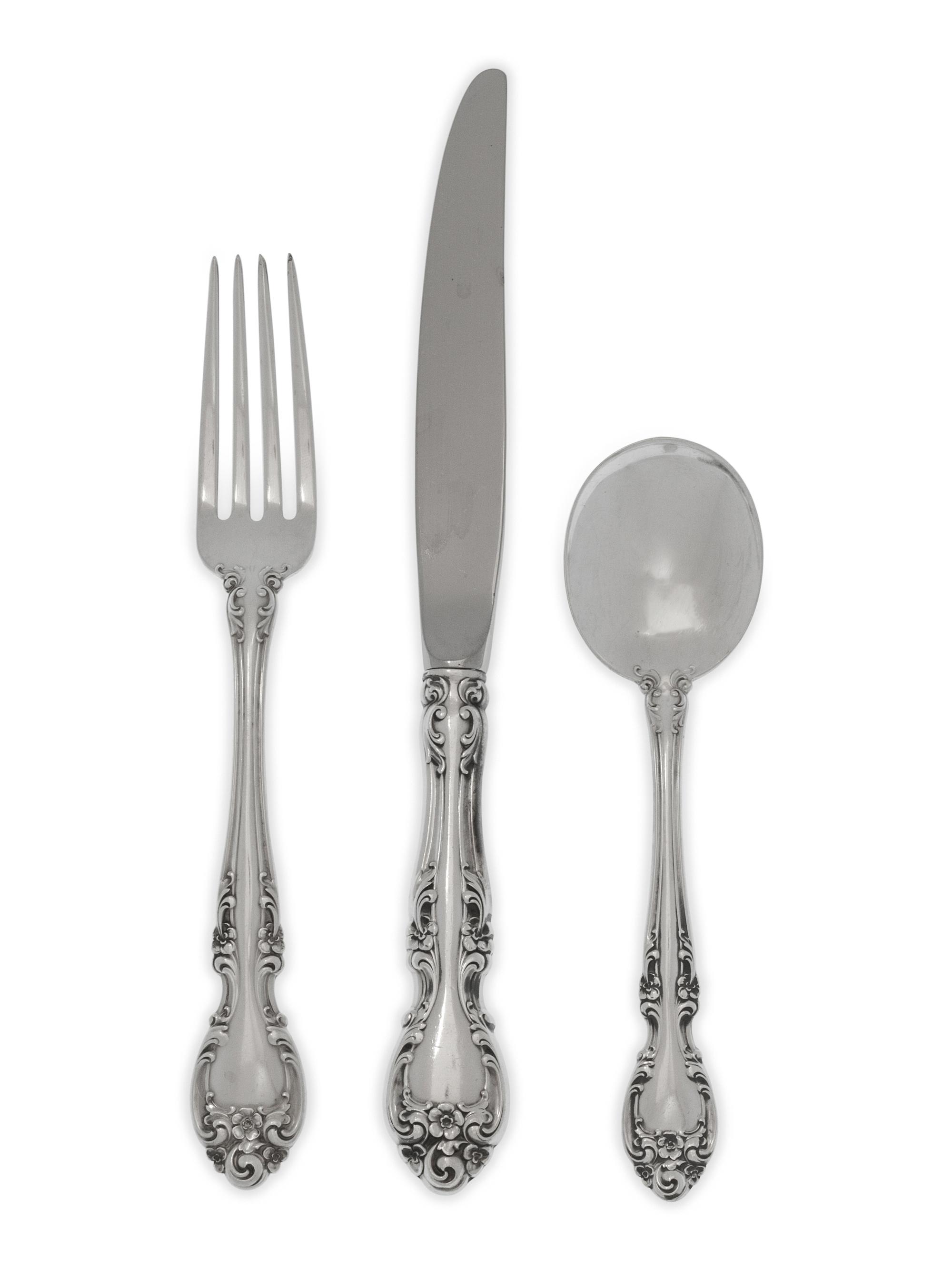 An American Silver Flatware Service — 117 pieces total