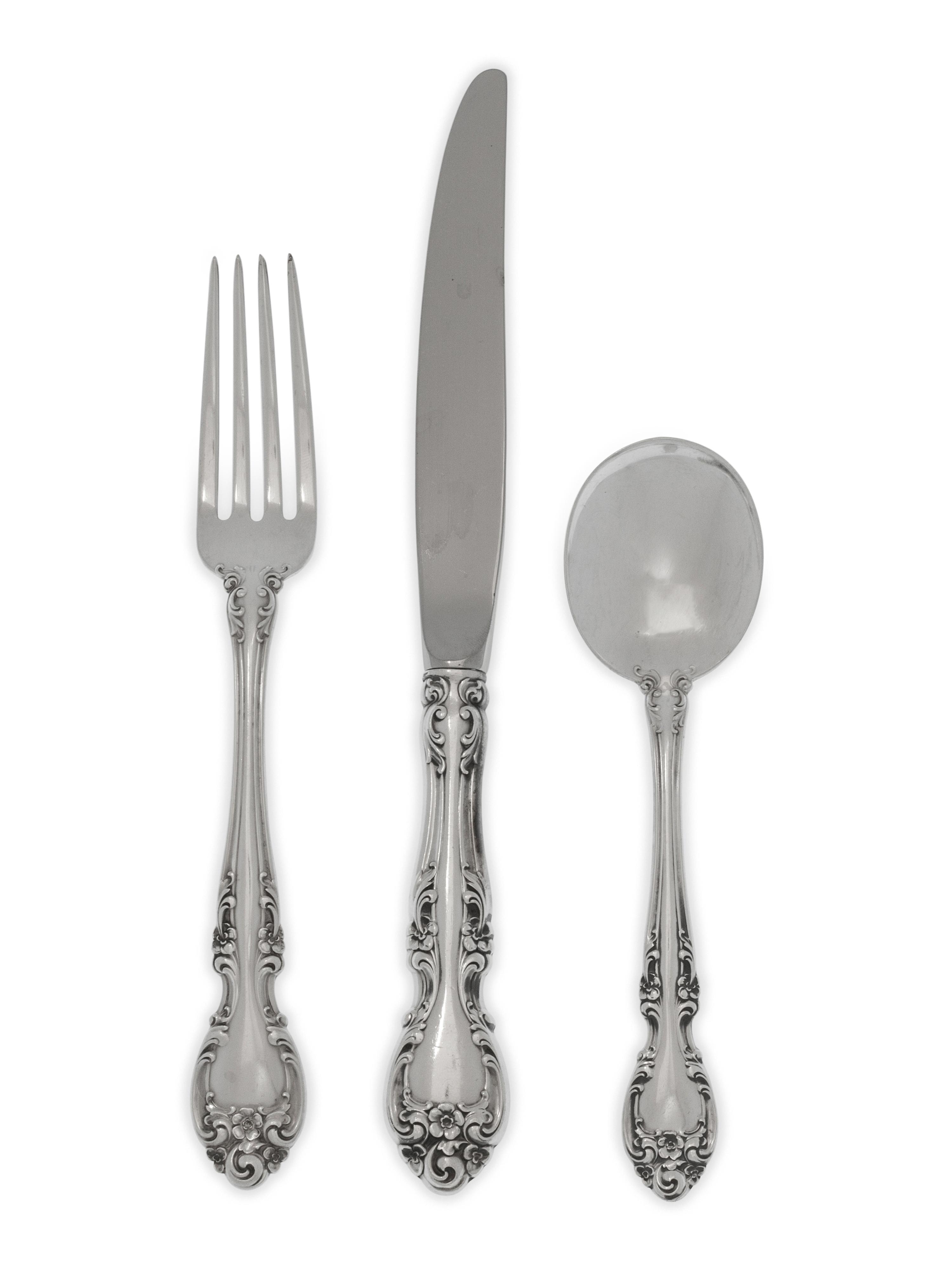 An American Silver Flatware Service — 117 pieces total
