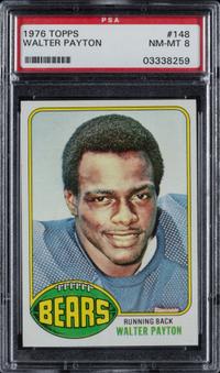 A 1976 Topps Walter Payton Rookie Football Card No. 148 (PSA 8)