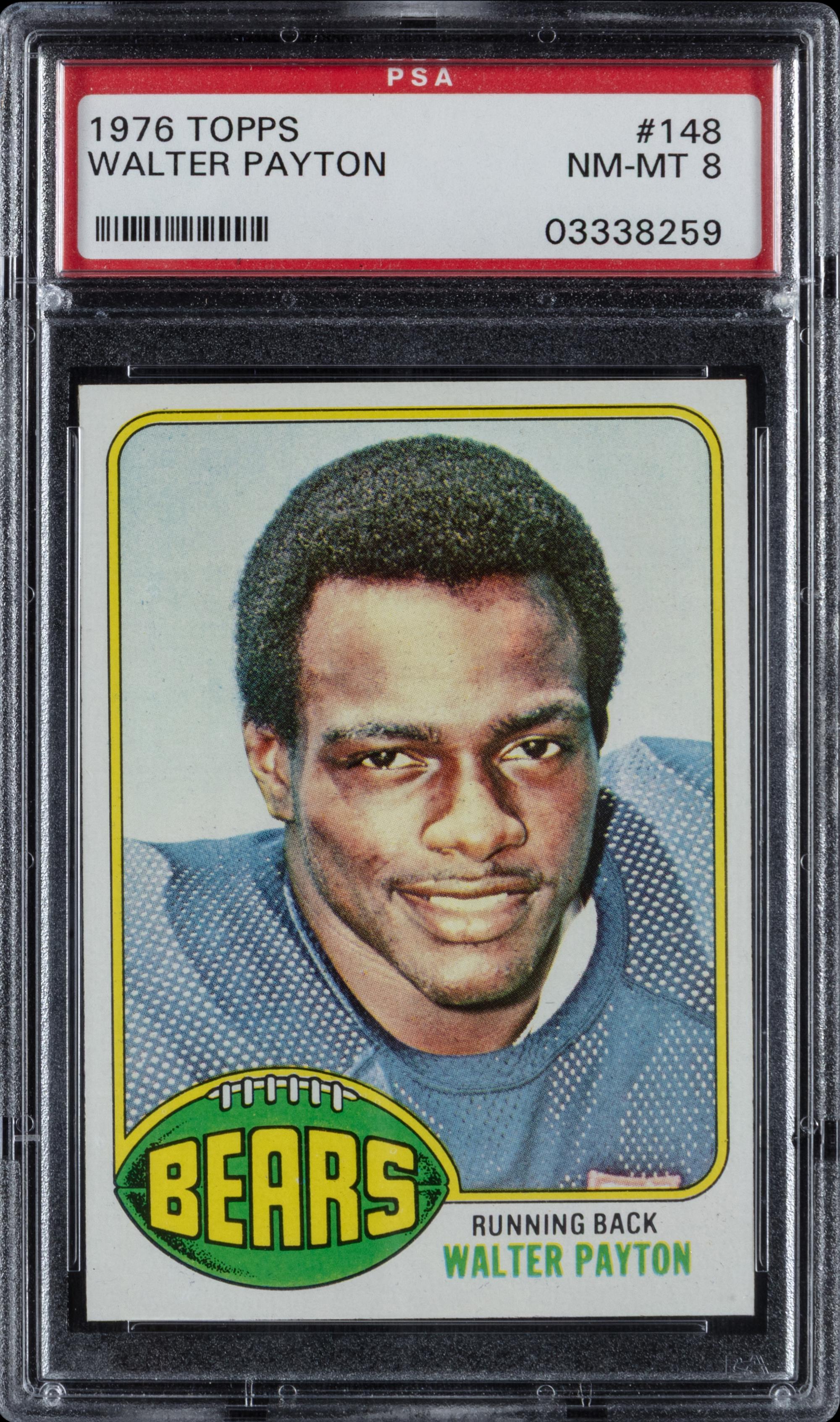 A 1976 Topps Walter Payton Rookie Football Card No. 148 (PSA 8)
