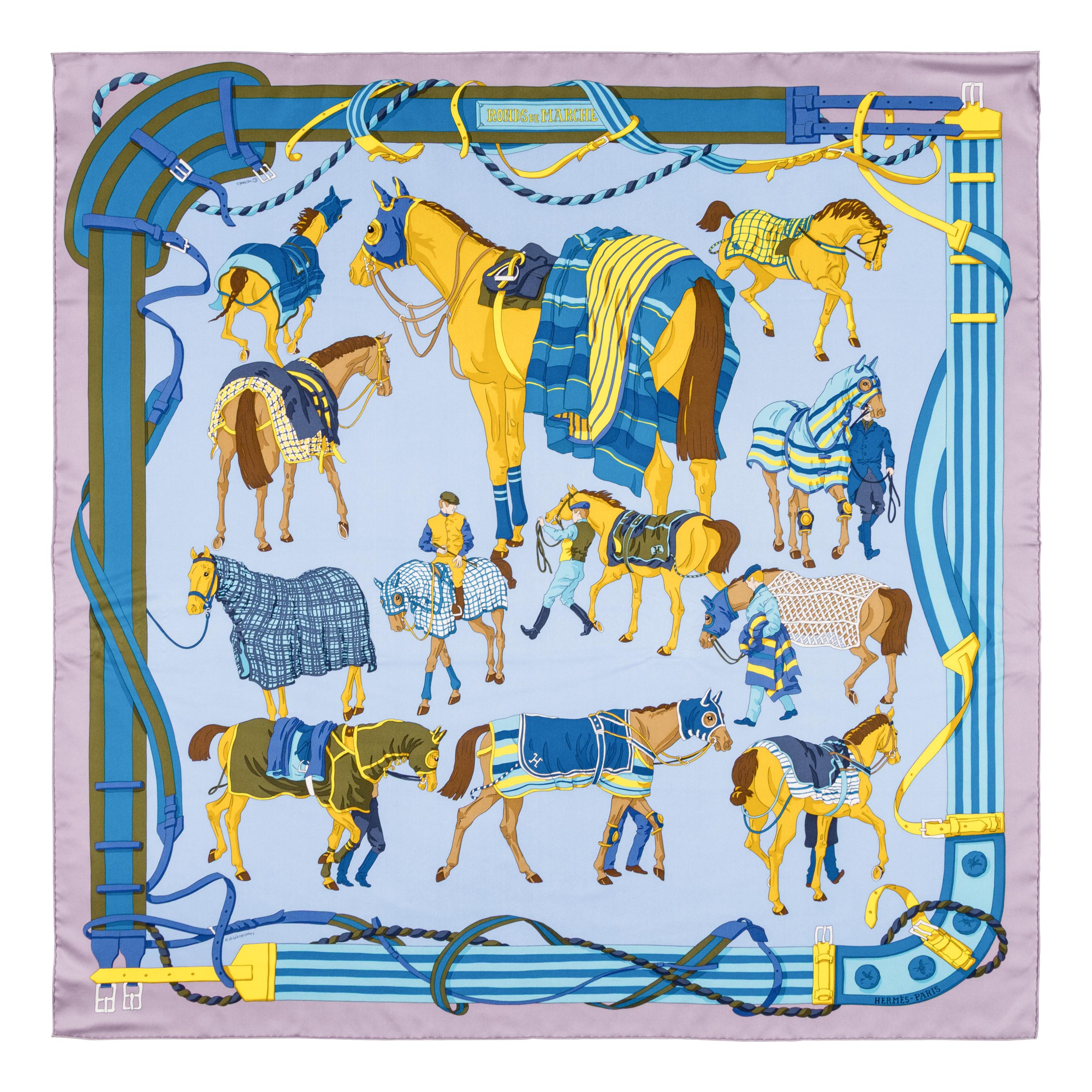 Hermès, Four Silk Scarves