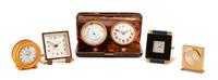 Five Small Desk Clocks Width of widest 5 1/2 inches. — VARIOUS MAKERS