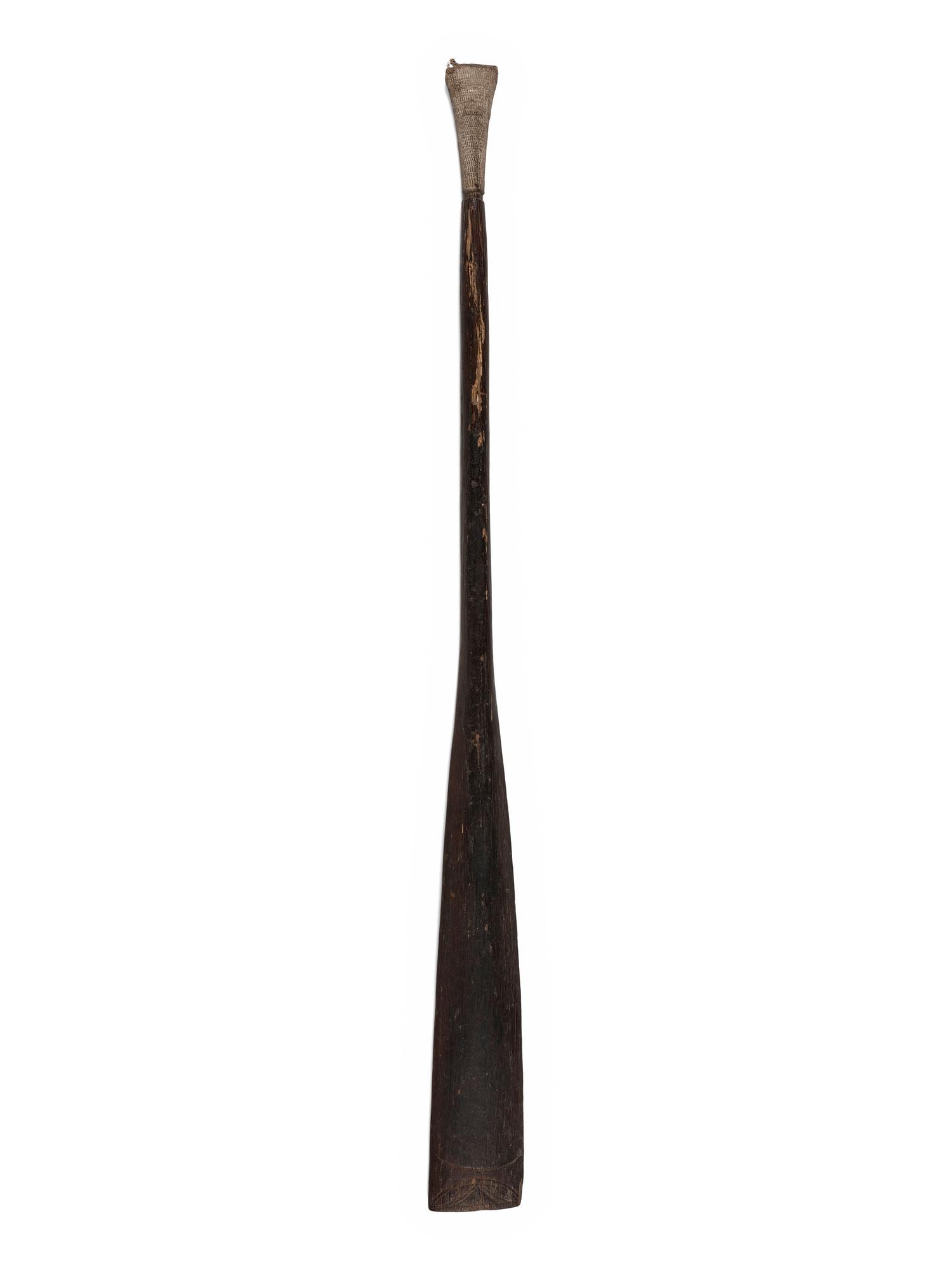 Polynesian Canoe Paddle, with Carved Decorations