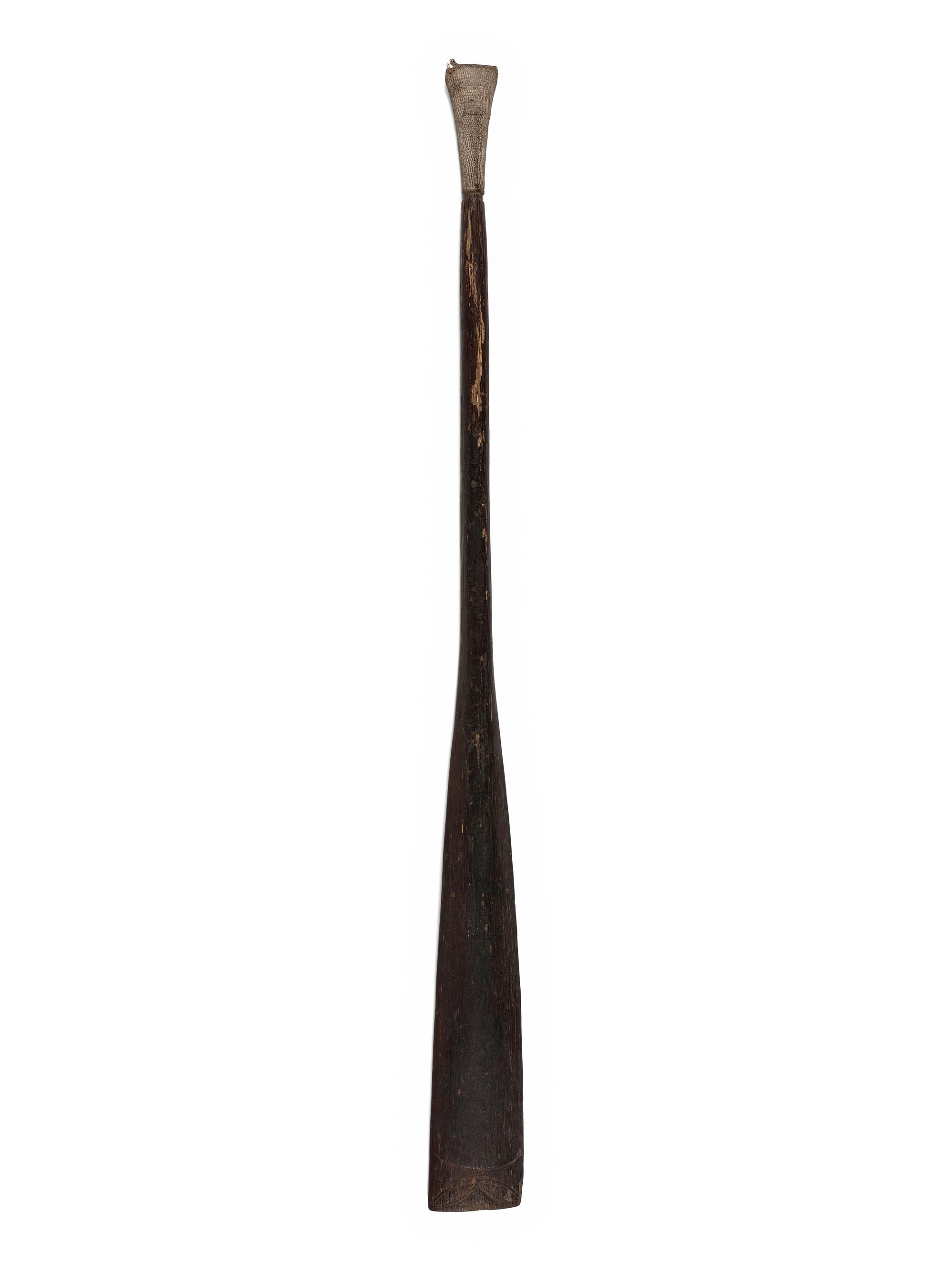 Polynesian Canoe Paddle, with Carved Decorations