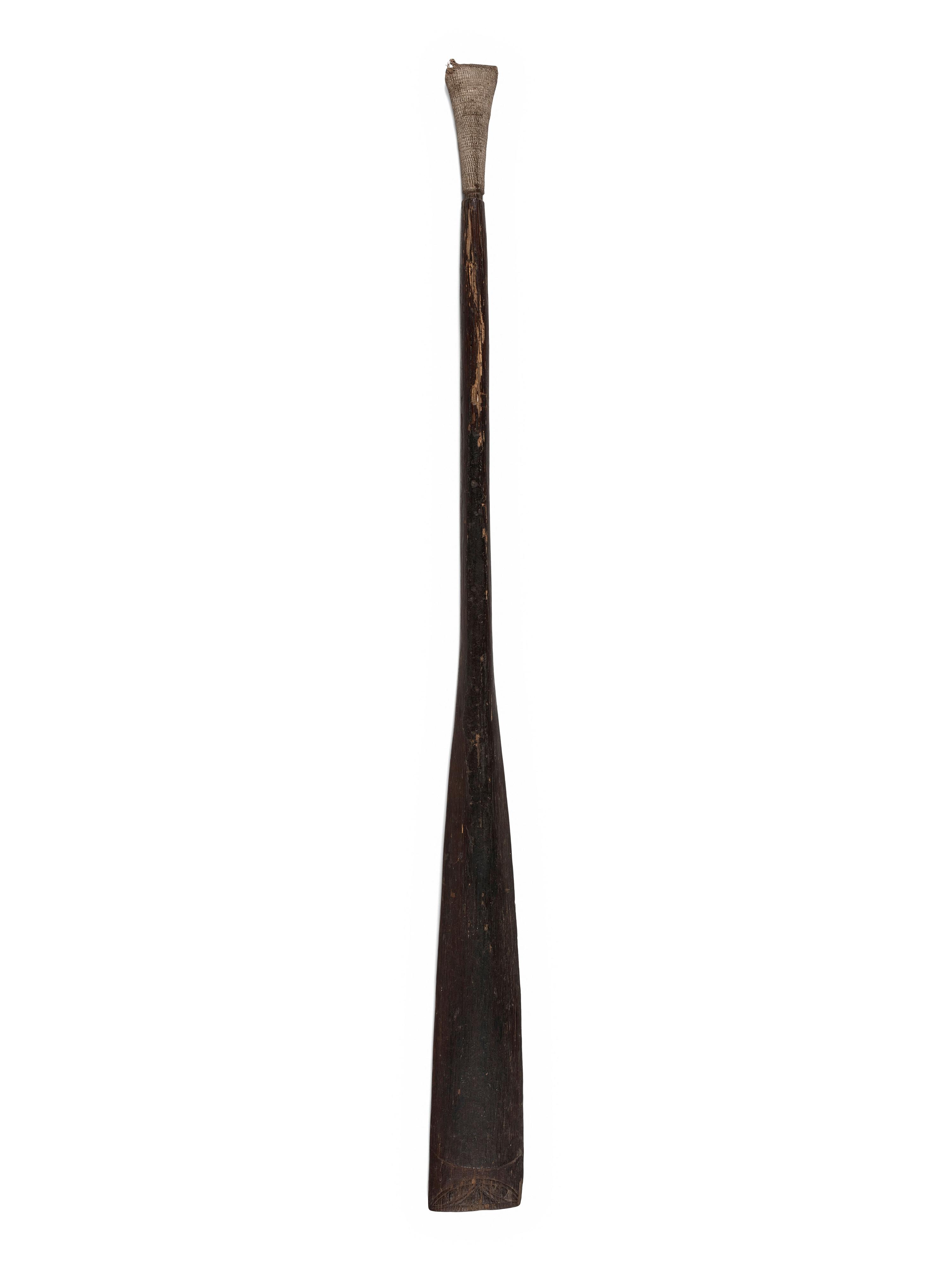 Polynesian Canoe Paddle, with Carved Decorations