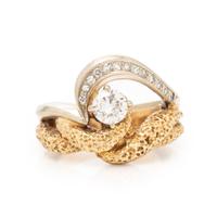 Diamond and Bicolor Gold Ring