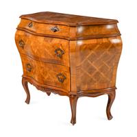 A Pair of Italian Parquetry Bombé Commodes