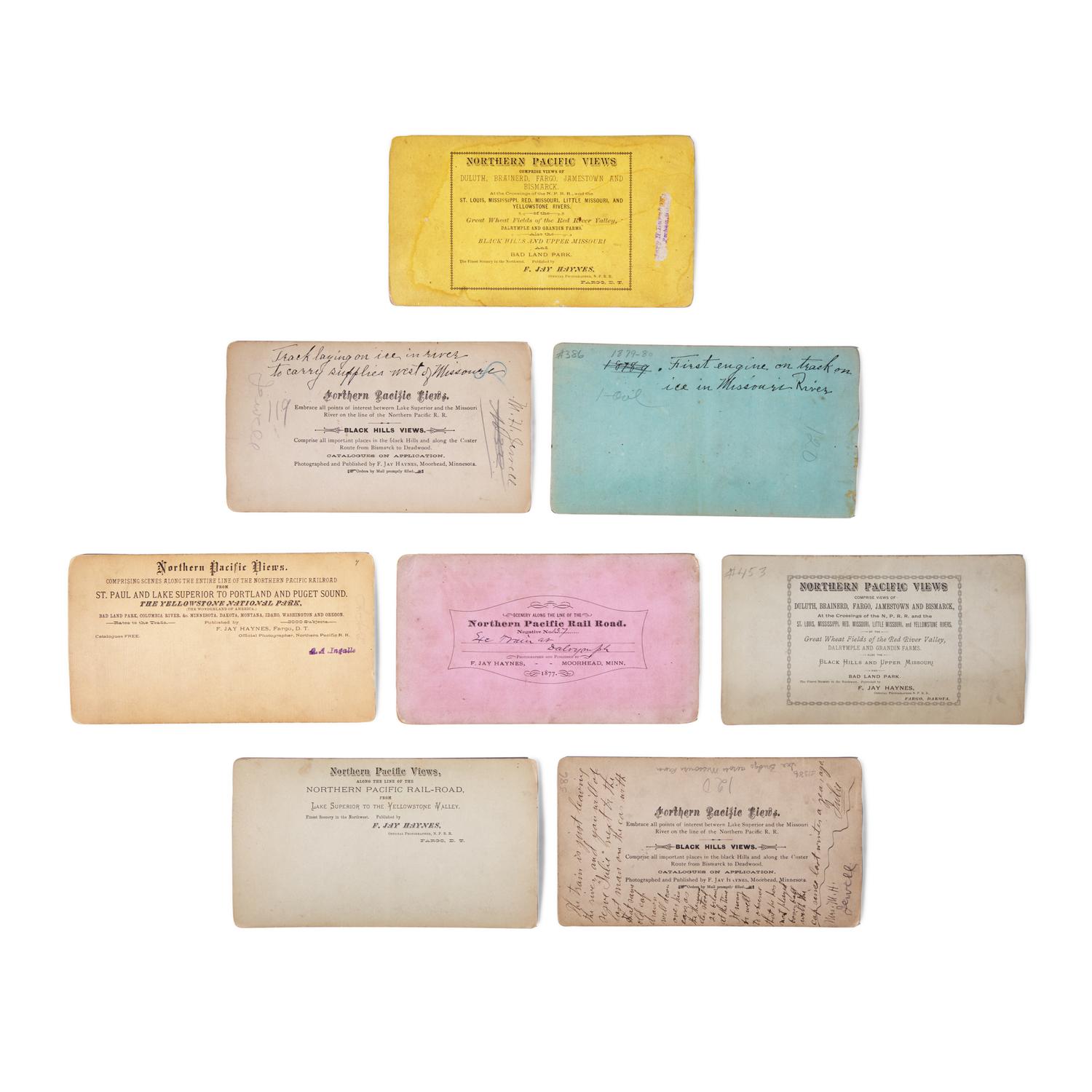 Haynes, F. Jay (1853-1921). A group of 8 stereoviews with railroad interest.