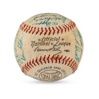 A 1958 Chicago Cubs Team Signed Autograph Baseball (Ernie Banks MVP Season)