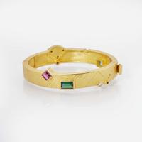 A Dan Alsberg 18K Yellow Gold and Gemstone Bangle