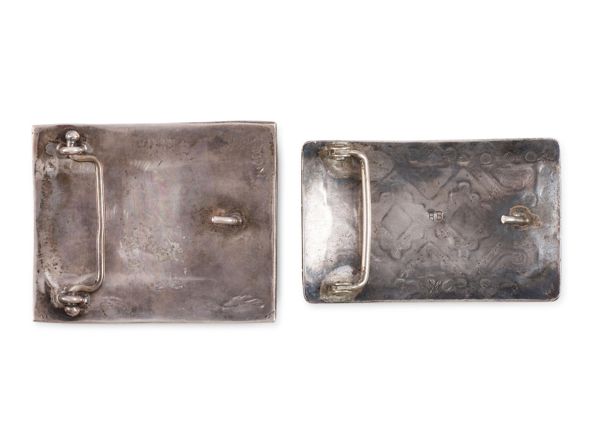 Zuni Silver and Mosaic Inlay Gan Dancer Belt Buckle