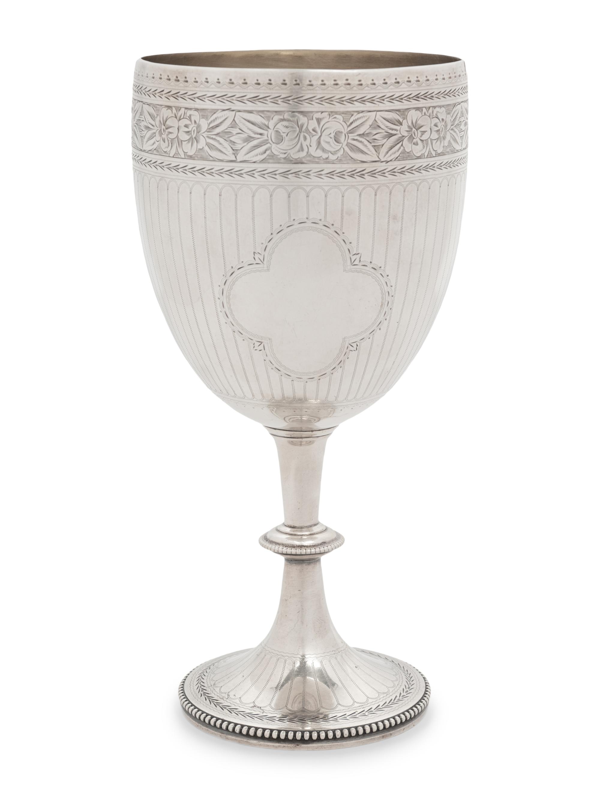 A Victorian Silver Wine Goblet
