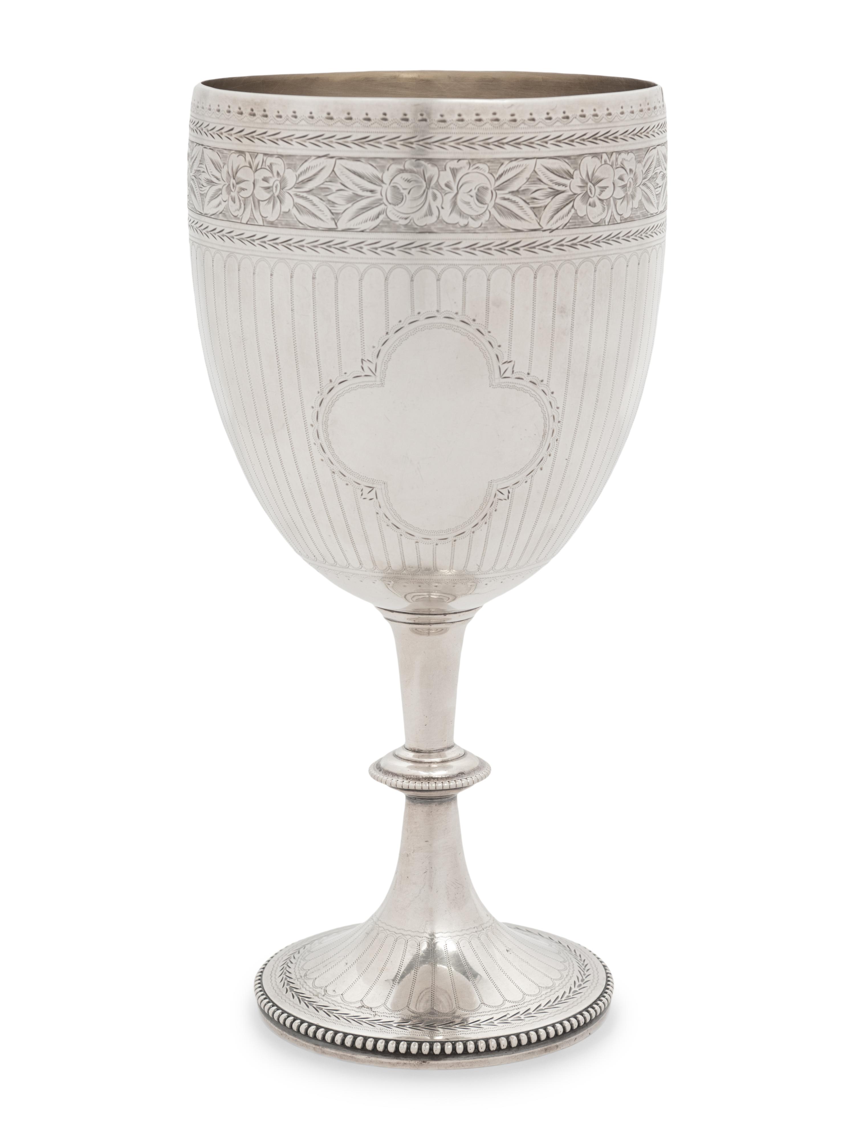 A Victorian Silver Wine Goblet