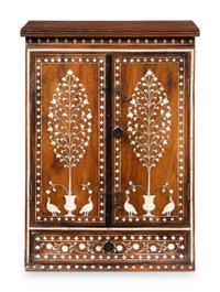 An Anglo-Indian Inlaid Rosewood Jewelry Cabinet