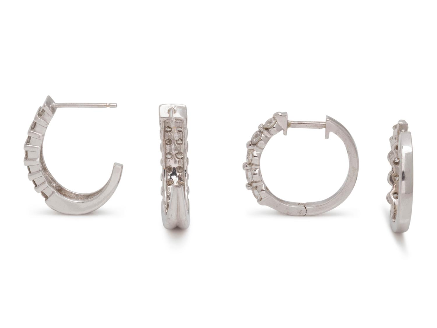COLLECTION OF DIAMOND HOOP EARRINGS