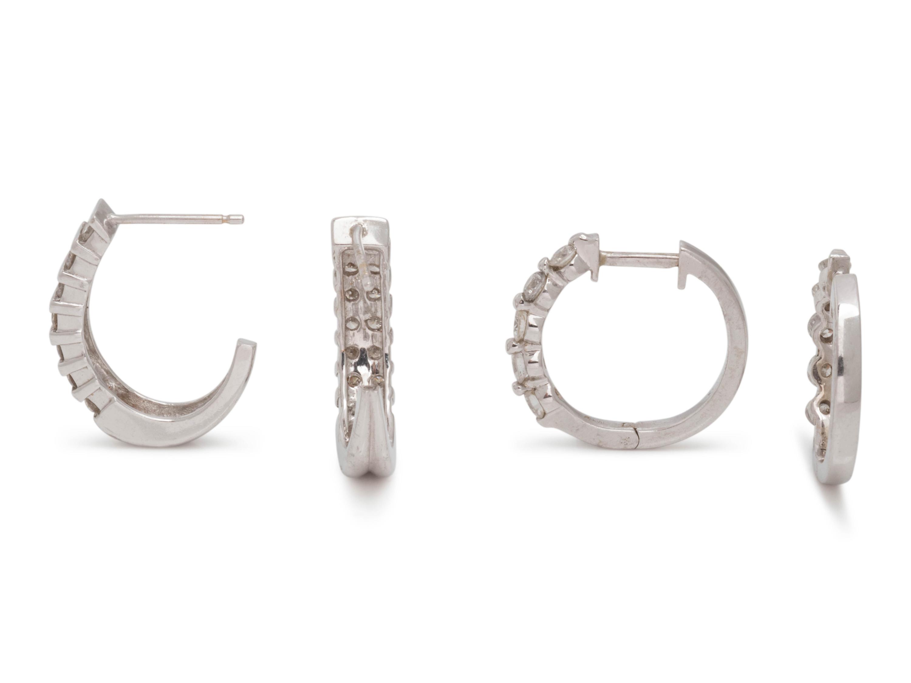 COLLECTION OF DIAMOND HOOP EARRINGS