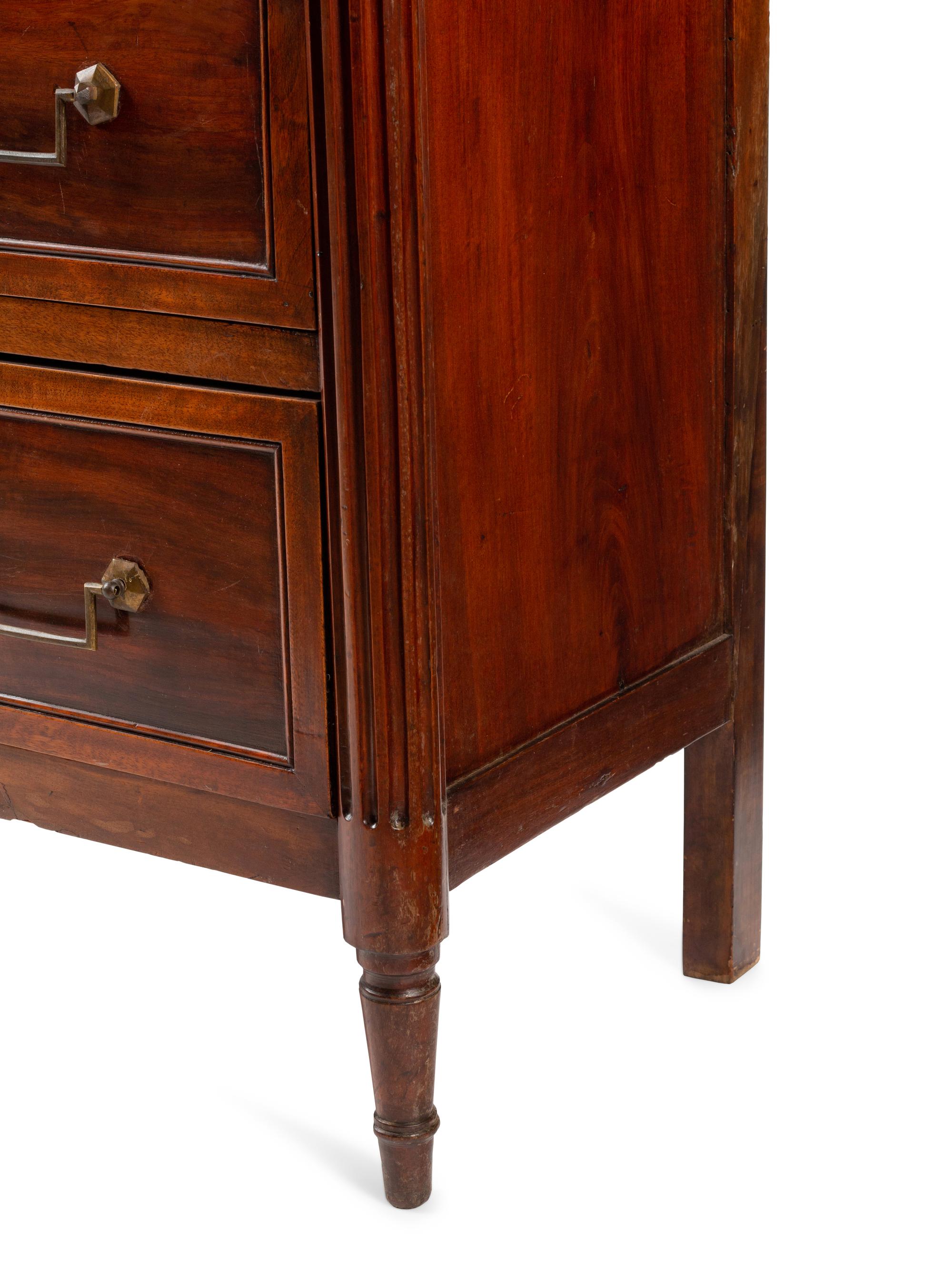 A Directoire Mahogany Marble-Top Secrétaire à Abattant