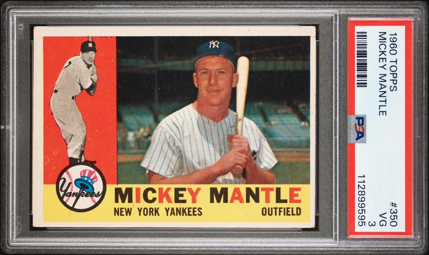 A 1960 Topps Mickey Mantle Baseball Card No. 350 (PSA 3 VG)