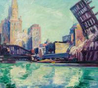 Corna Searcy Hanlin, (American, 20th Century), Wacker Drive, 1928