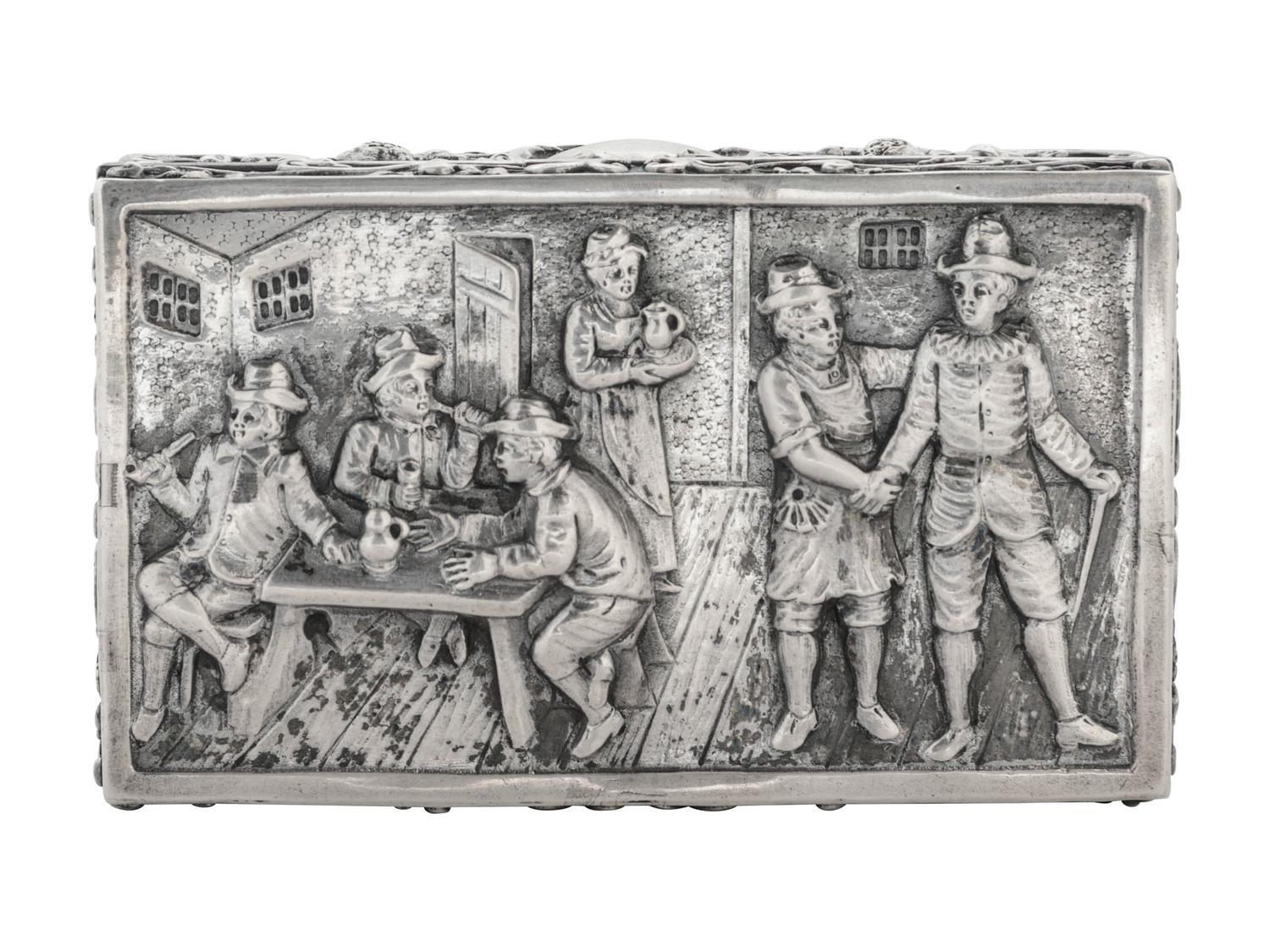 A Continental Silver Table Casket