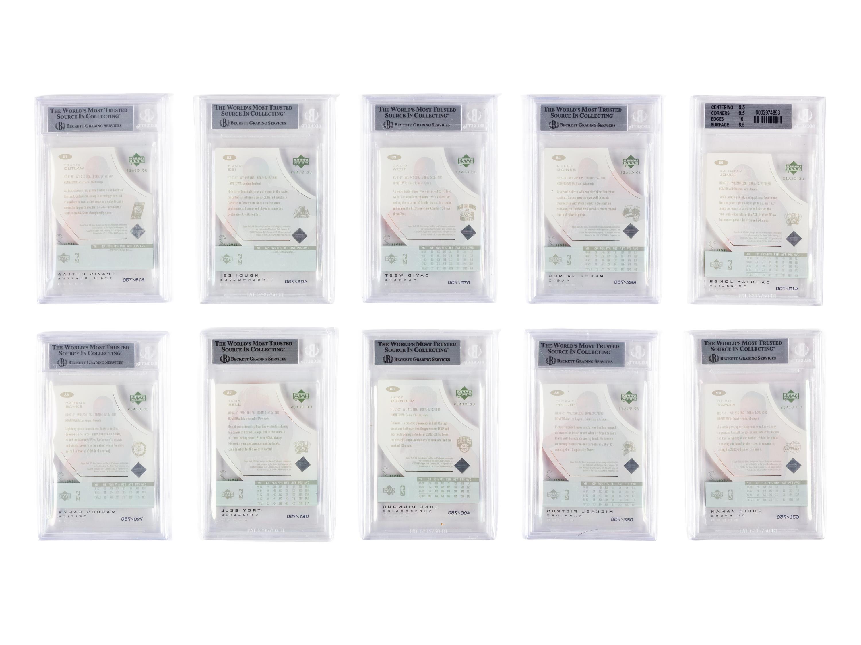 A Complete Set of 2003-04 Upper Deck BGS Graded Plexiglass Parallel Basketball Cards (60/60) With Glass Rookies (38/40) Including LeBron James Numbered Rookie Card