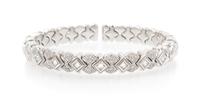 A 14 Karat White Gold and Diamond Cuff Bracelet, Sonia B, 36.30 dwts.