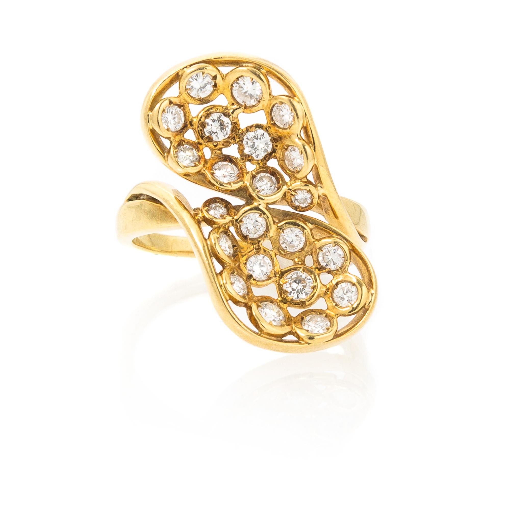A Yellow Gold and Diamond Ring, 4.20 dwts.
