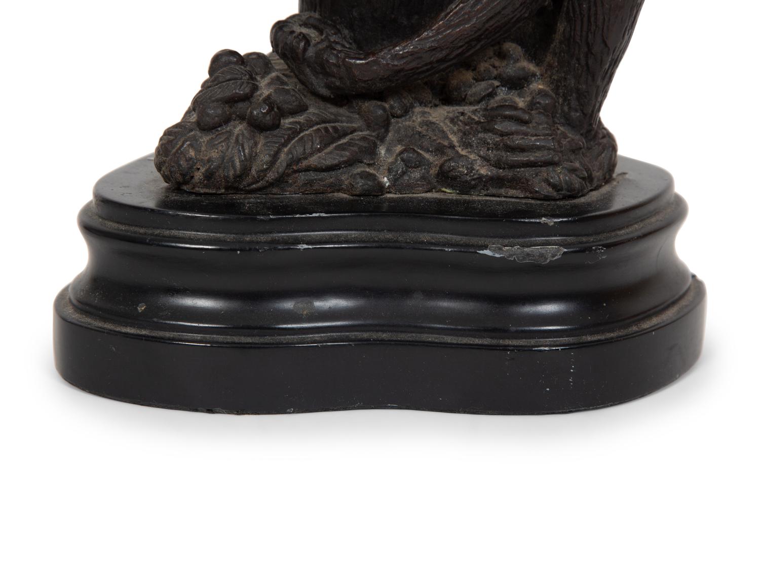 A Continental Bronze Sculpture of a Seated Monkey