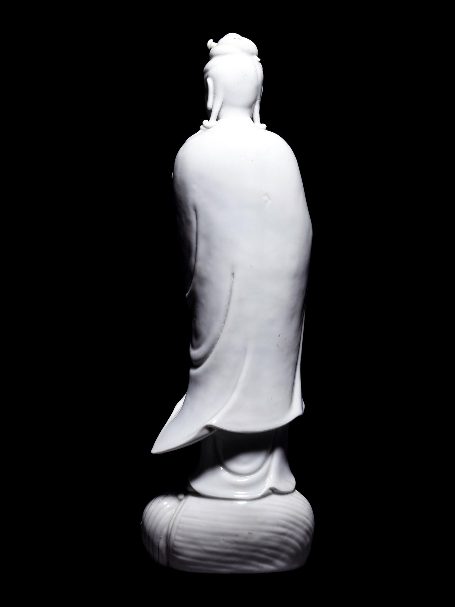 A Blanc-de-Chine Porcelain Figure of Guanyin