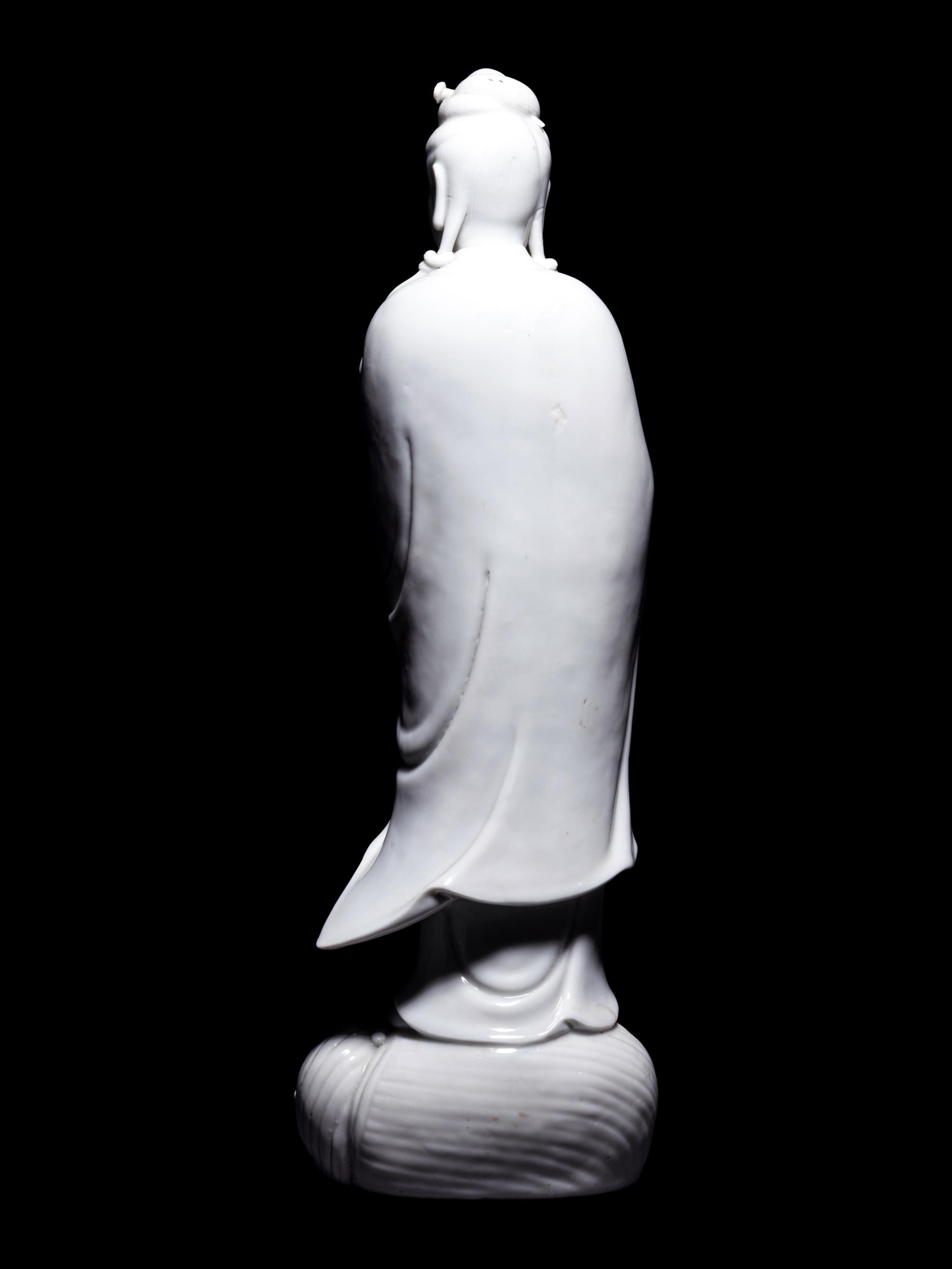 A Blanc-de-Chine Porcelain Figure of Guanyin