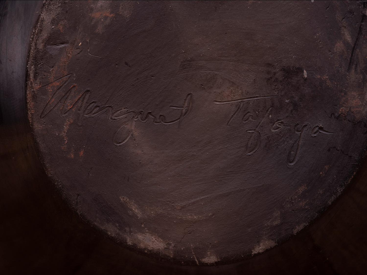 Deeply Carved Blackware Pottery Jar