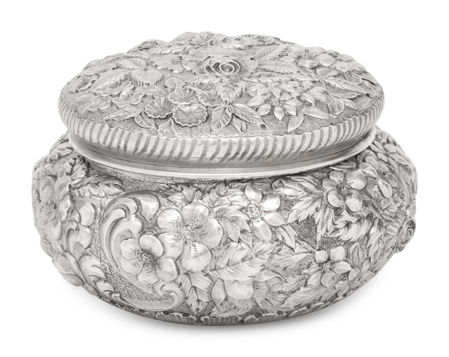 An American Silver Repoussé Dresser Box