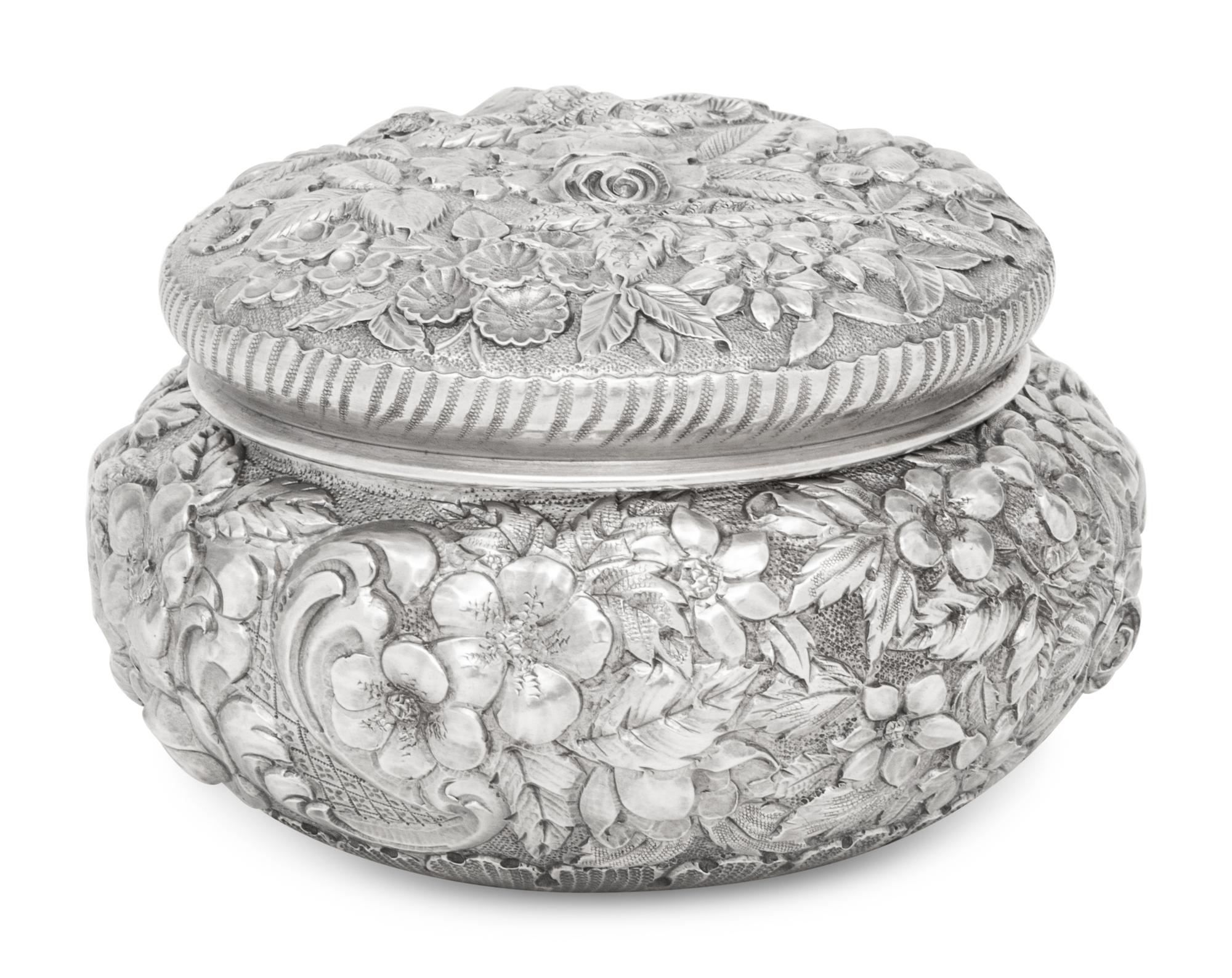 An American Silver Repoussé Dresser Box