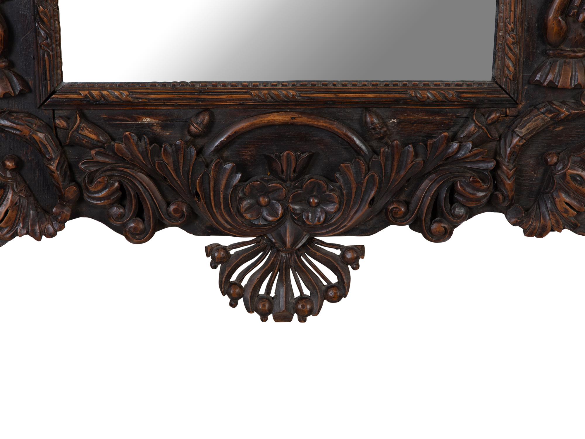 French Provincial Style Carved Fruitwood Mirror — 19TH/20TH CENTURY