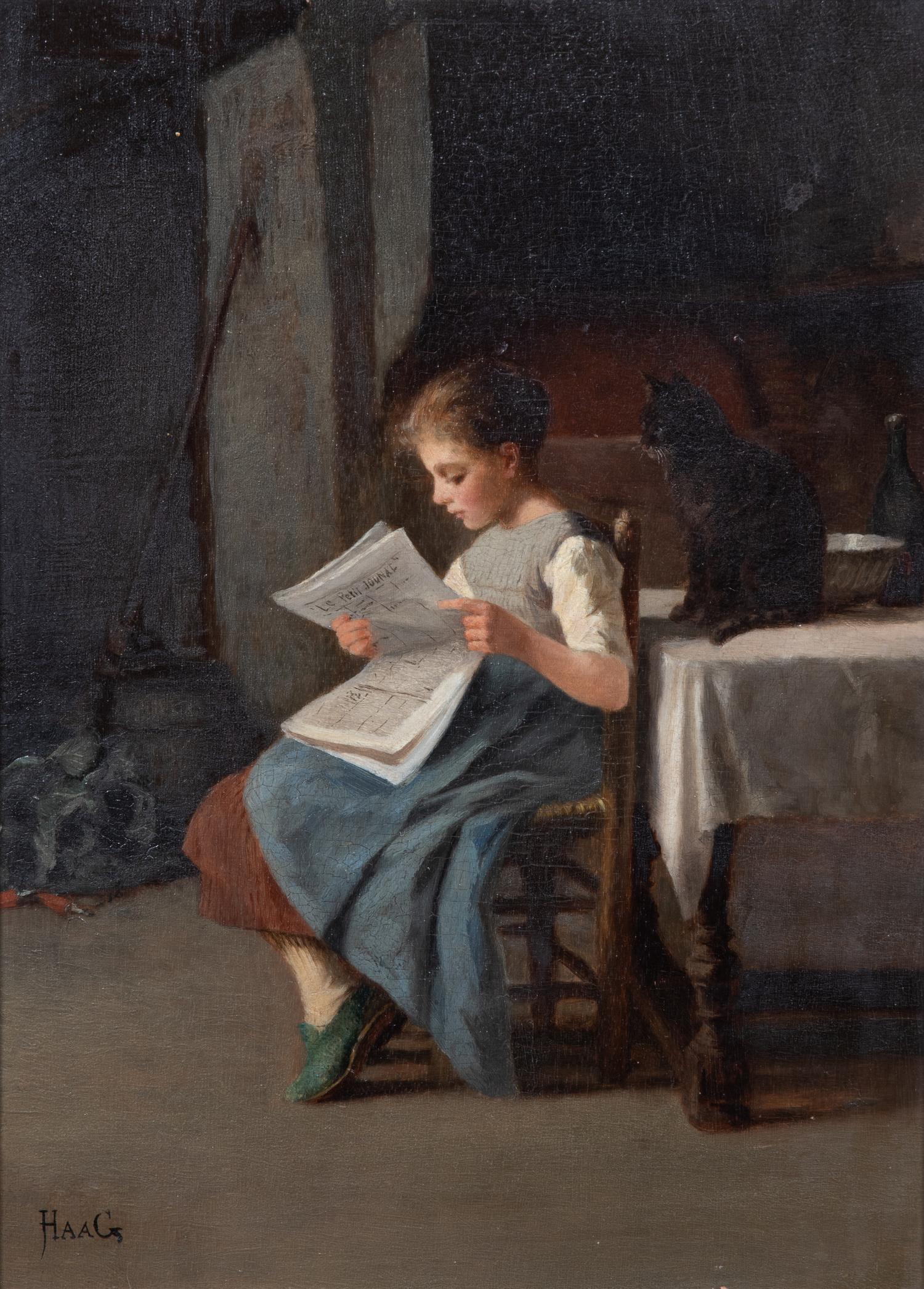 Jean Paul Haag, (French, 1854-1906), Seated Girl