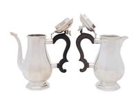 A George V Silver Coffee Pot and Chocolate Pot