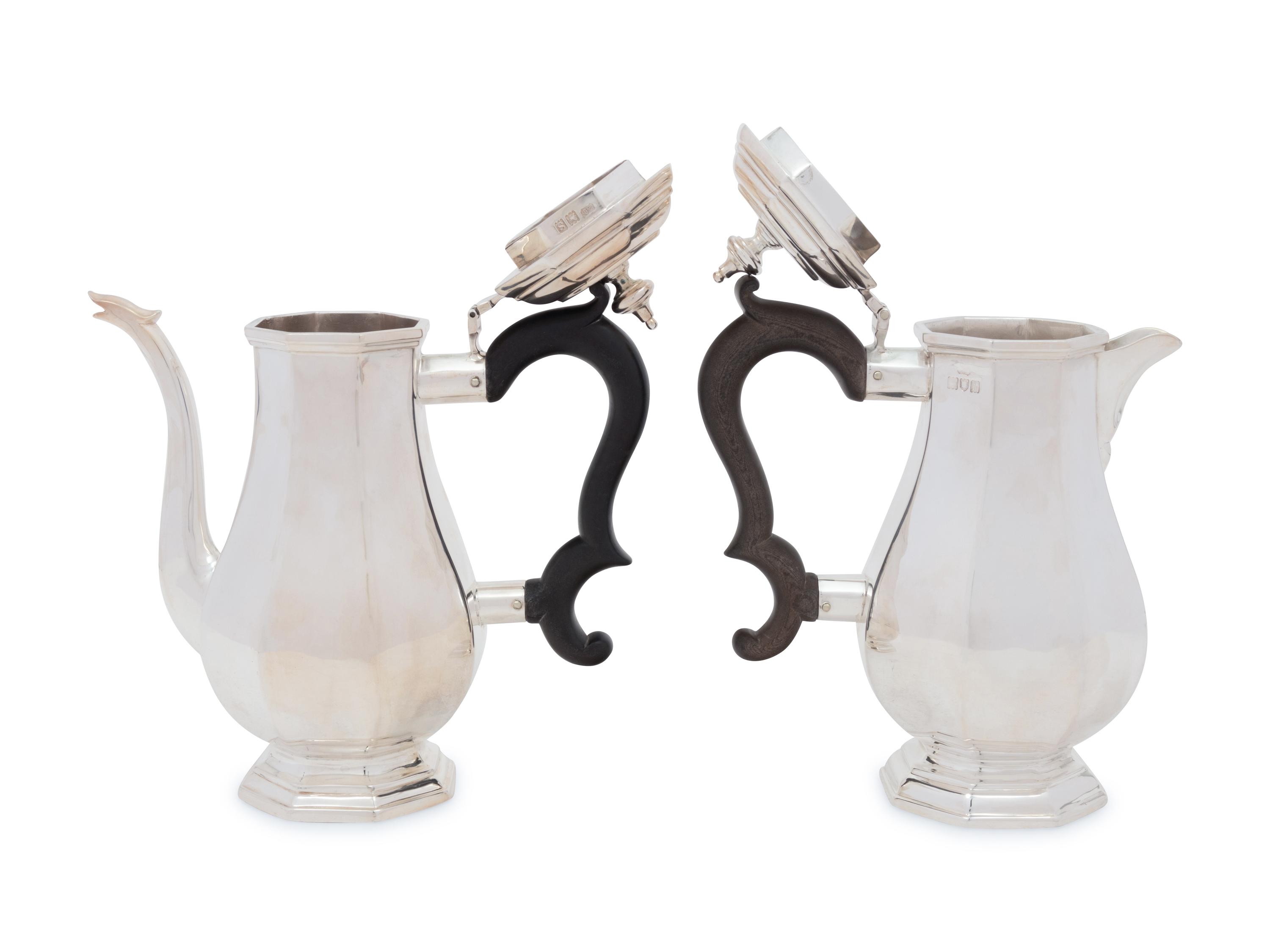 A George V Silver Coffee Pot and Chocolate Pot