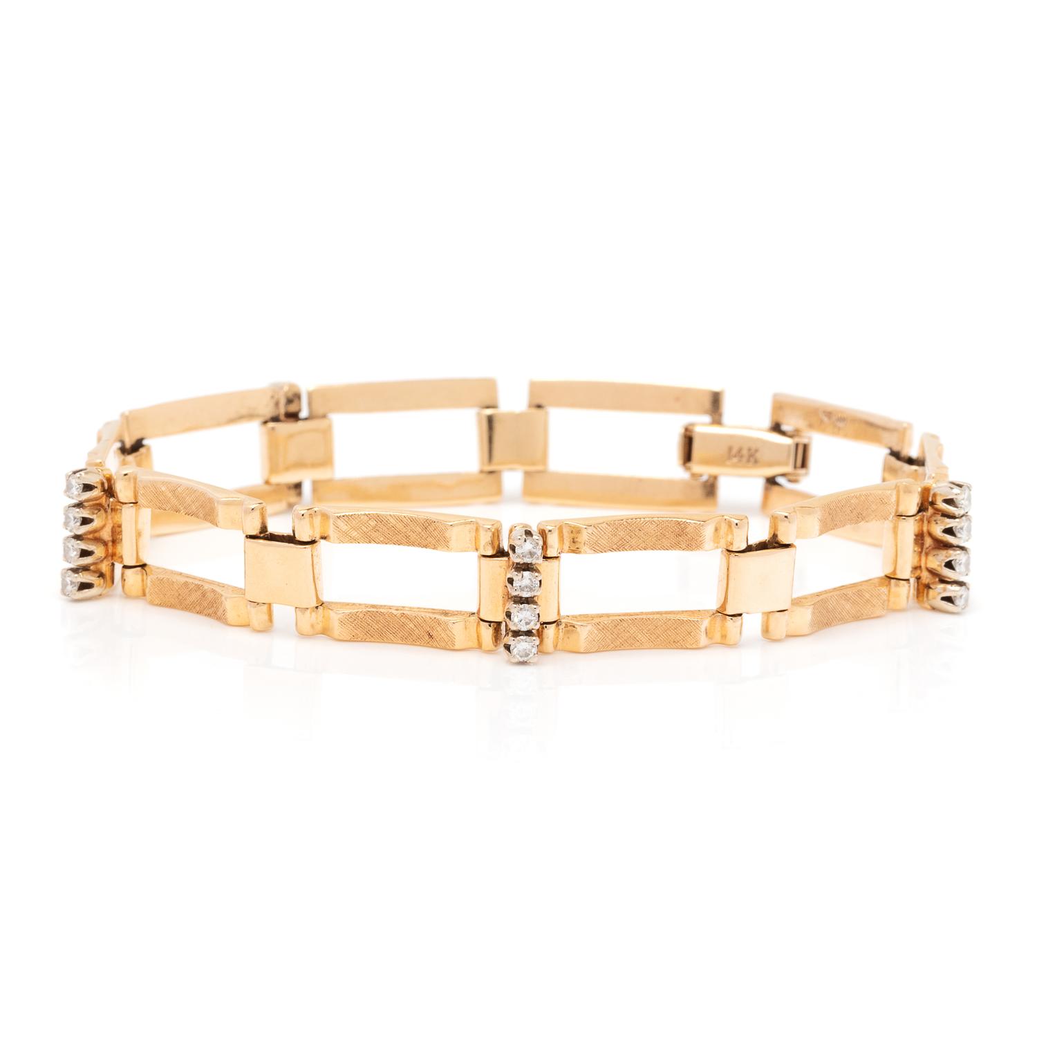 YELLOW GOLD AND DIAMOND BRACELET