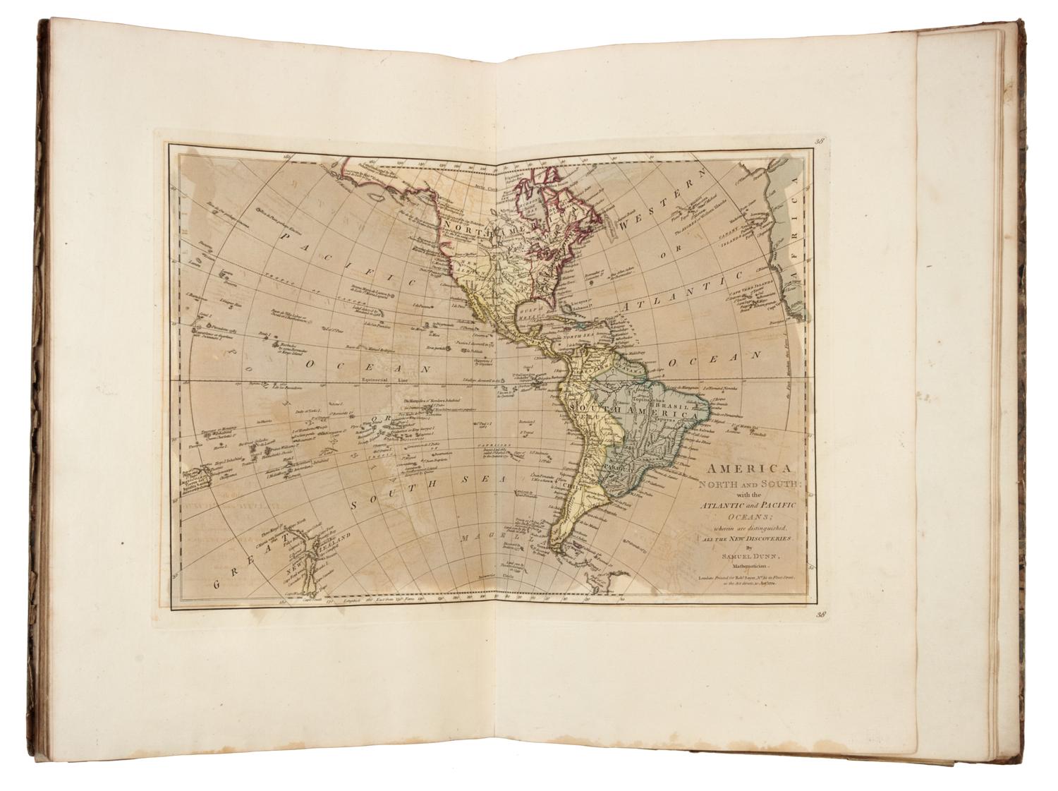 DUNN, Samuel (d.1794). A New Atlas of the Mundane System; or of Geography and Cosmography. London: Robert Sayer, 1774.