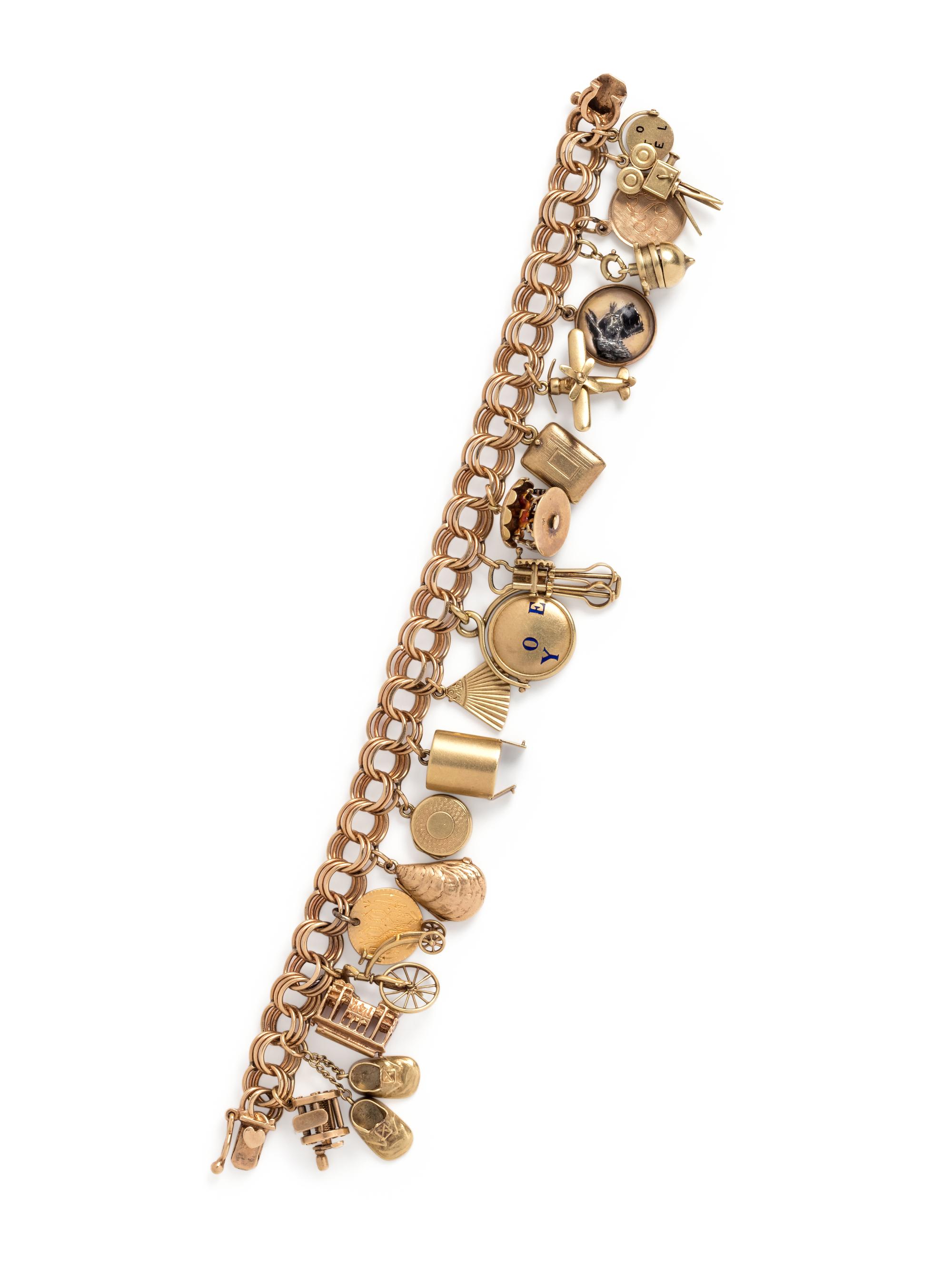 YELLOW GOLD CHARM BRACELET