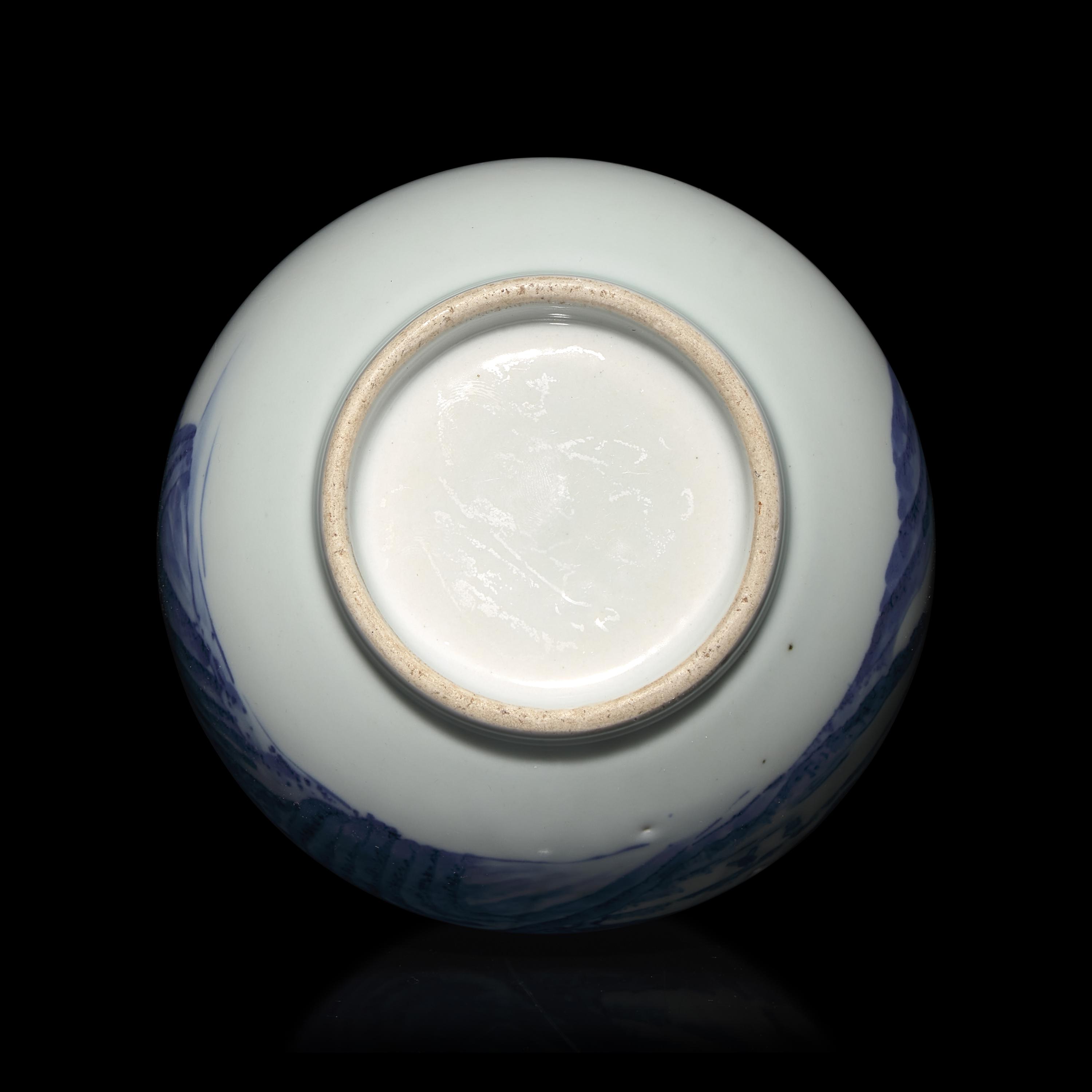 A Japanese Hirado Blue and White Double-Gourd Vase, Edo to Early Meiji Period — 日本江戶-明治早期 平戶燒青花山水圖葫蘆瓶