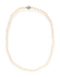 CULTURED PEARL AND DIAMOND CONVERTIBLE NECKLACE